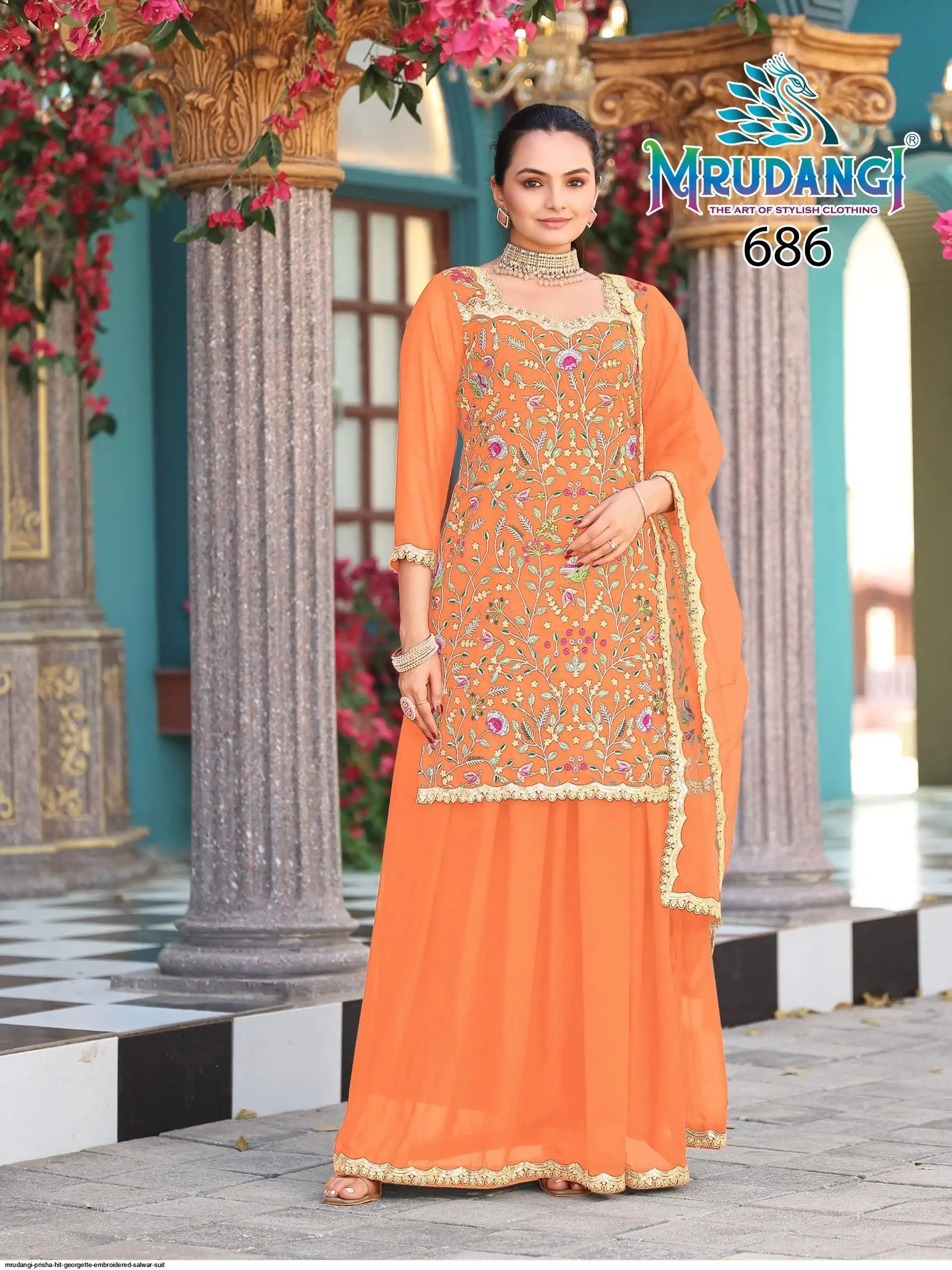 MRUDANGI PRISHA HIT GEORGETTE EMBROIDERED SALWAR SUIT 686