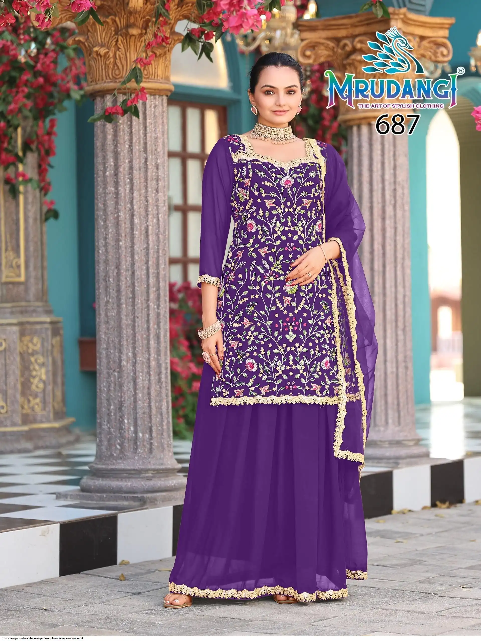 MRUDANGI PRISHA HIT GEORGETTE EMBROIDERED SALWAR SUIT 687
