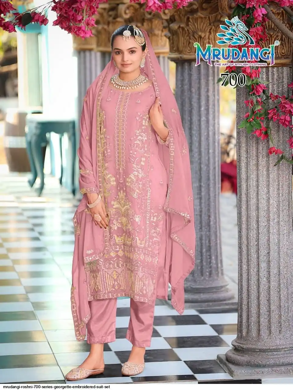 MRUDANGI ROSHNI 700 SERIES GEORGETTE EMBROIDERED SUIT SET 700
