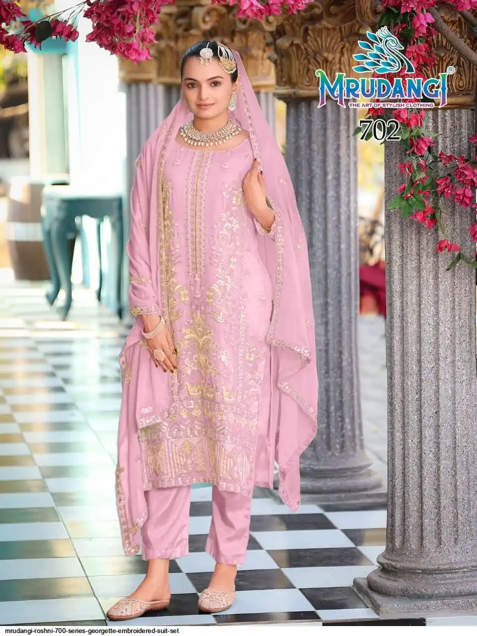 MRUDANGI ROSHNI 700 SERIES GEORGETTE EMBROIDERED SUIT SET 702