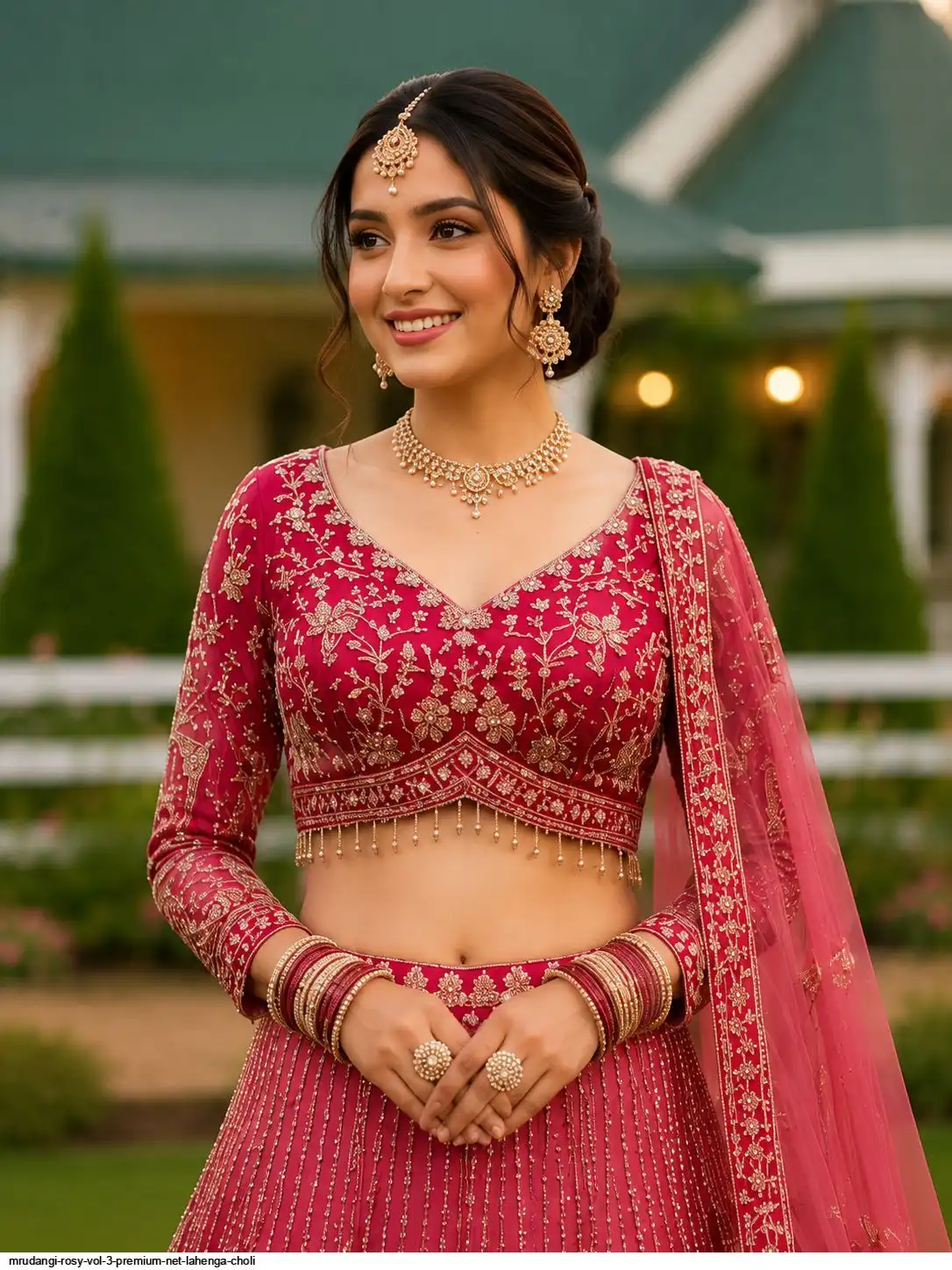 MRUDANGI ROSY VOL 3 PREMIUM NET LAHENGA CHOLI 1