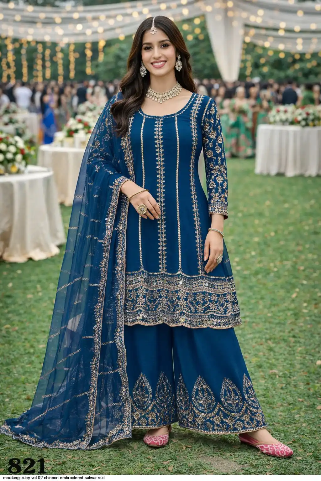 MRUDANGI RUBY VOL 02 CHINNON EMBROIDERED SALWAR SUIT 821