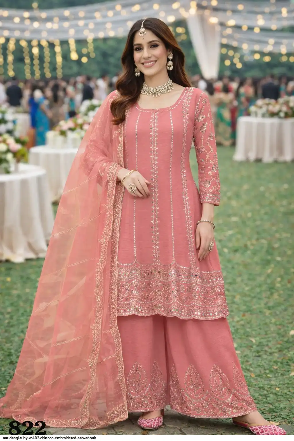 MRUDANGI RUBY VOL 02 CHINNON EMBROIDERED SALWAR SUIT 822
