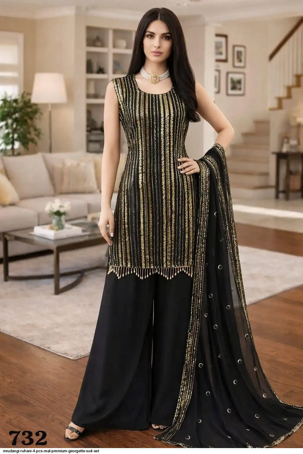 MRUDANGI RUHANI 4 PCS REAL PREMIUM GEORGETTE SUIT SET 732