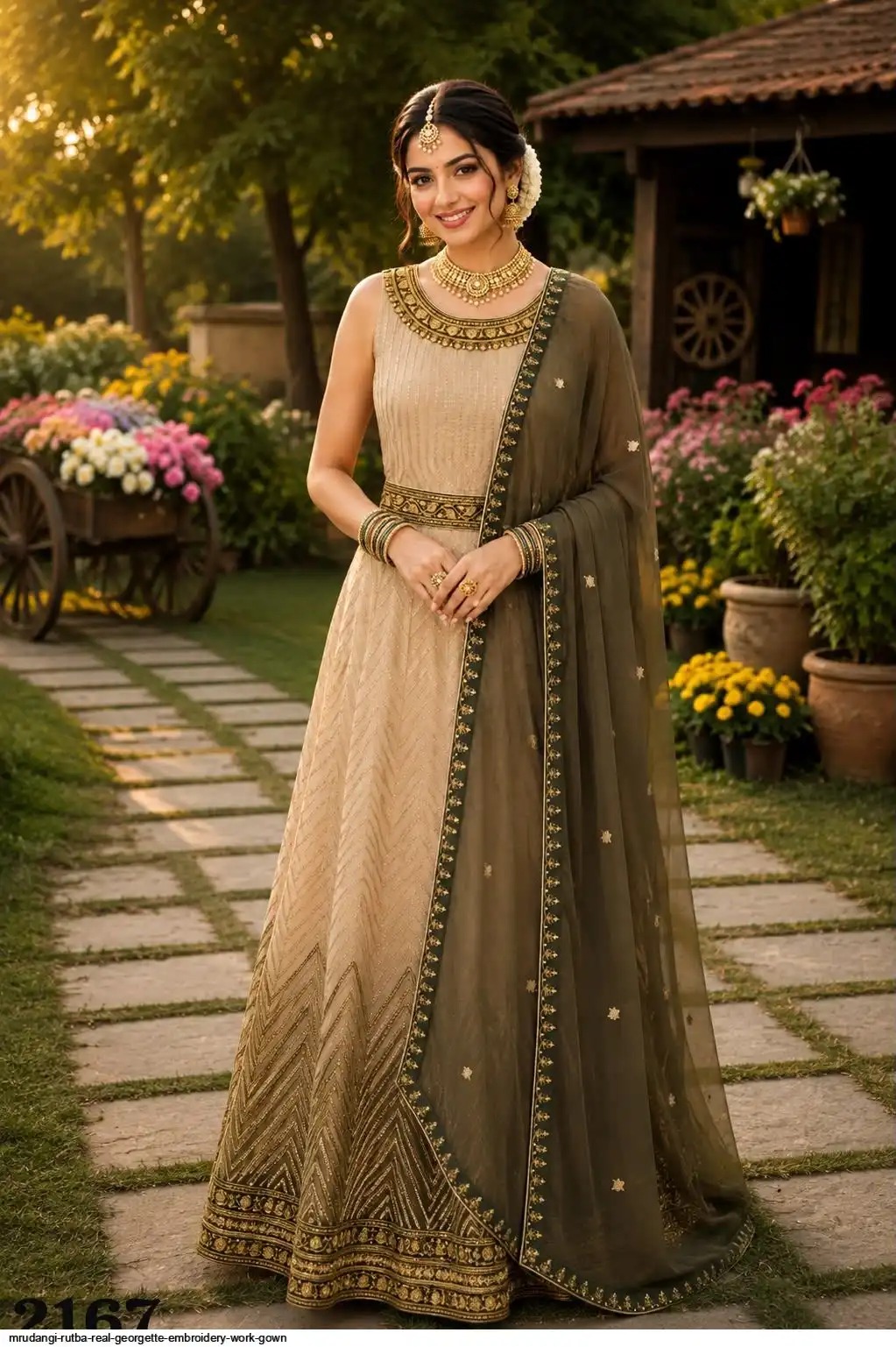 MRUDANGI RUTBA REAL GEORGETTE EMBROIDERY WORK GOWN 2167