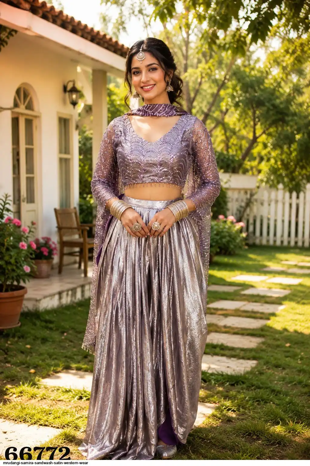 MRUDANGI SAMIRA SANDWASH SATIN WESTERN WEAR 2