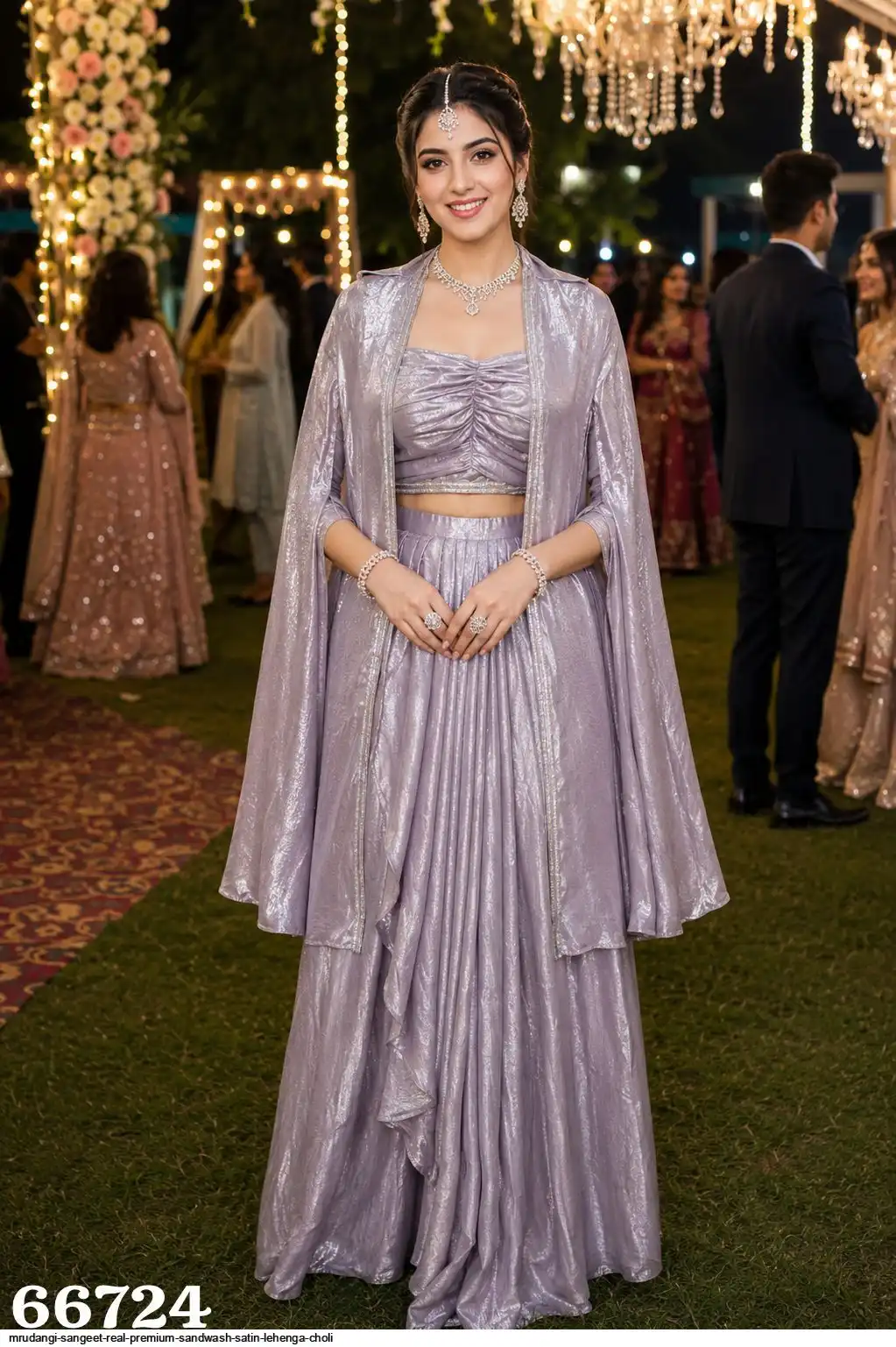 MRUDANGI SANGEET REAL PREMIUM SANDWASH SATIN LEHENGA CHOLI 66724