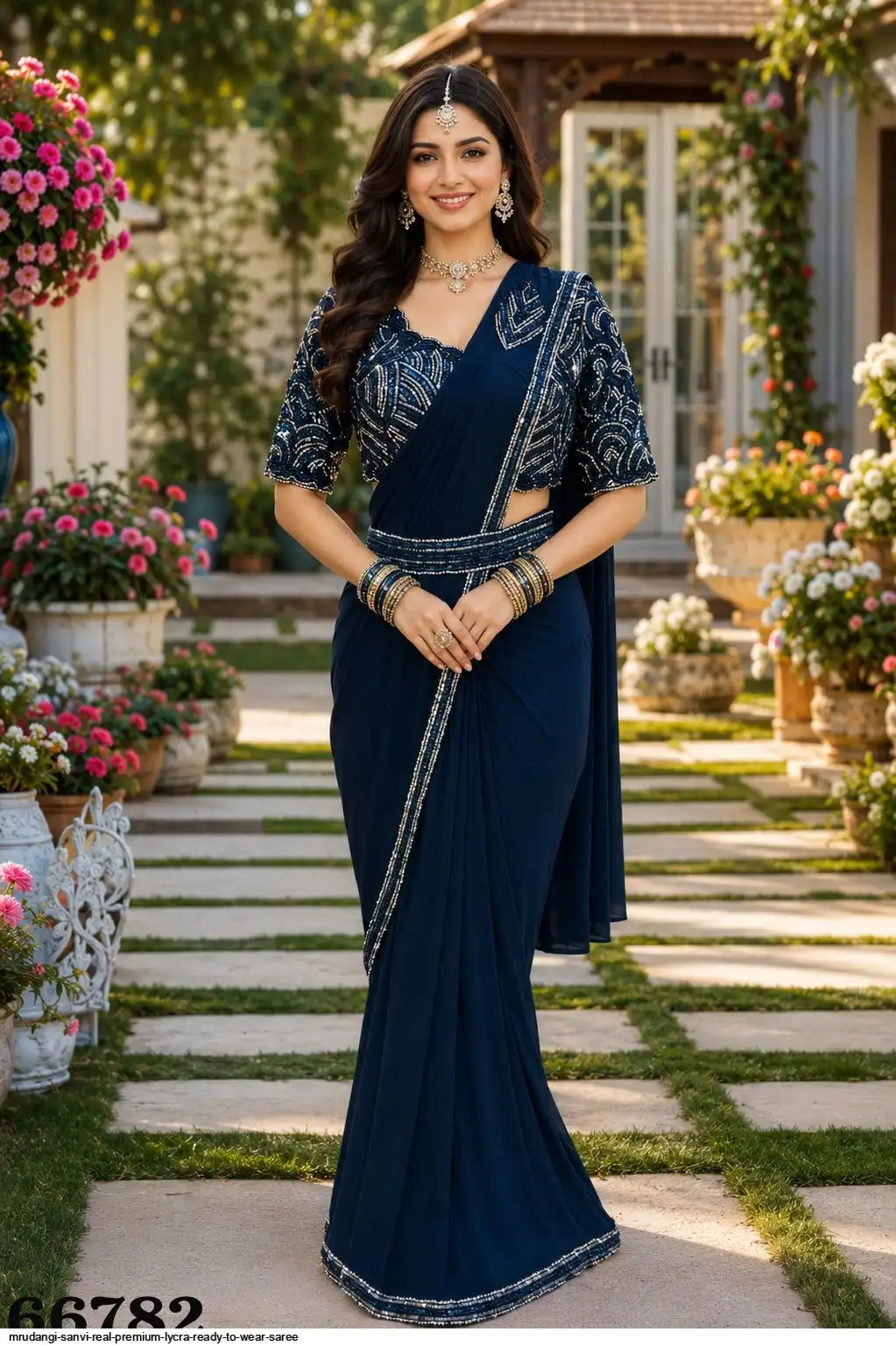 MRUDANGI SANVI REAL PREMIUM LYCRA READY TO WEAR SAREE 66782