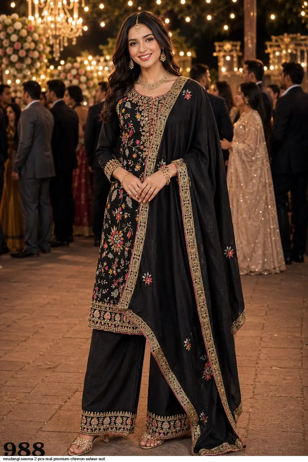 MRUDANGI SEEMA 2 PCS REAL PREMIUM CHINNON SALWAR SUIT 988