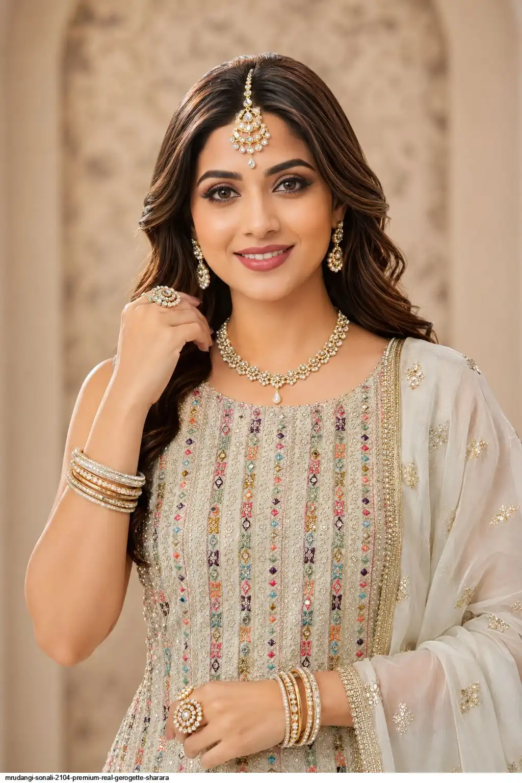 MRUDANGI SONALI 2104 PREMIUM REAL GEROGETTE SHARARA 1