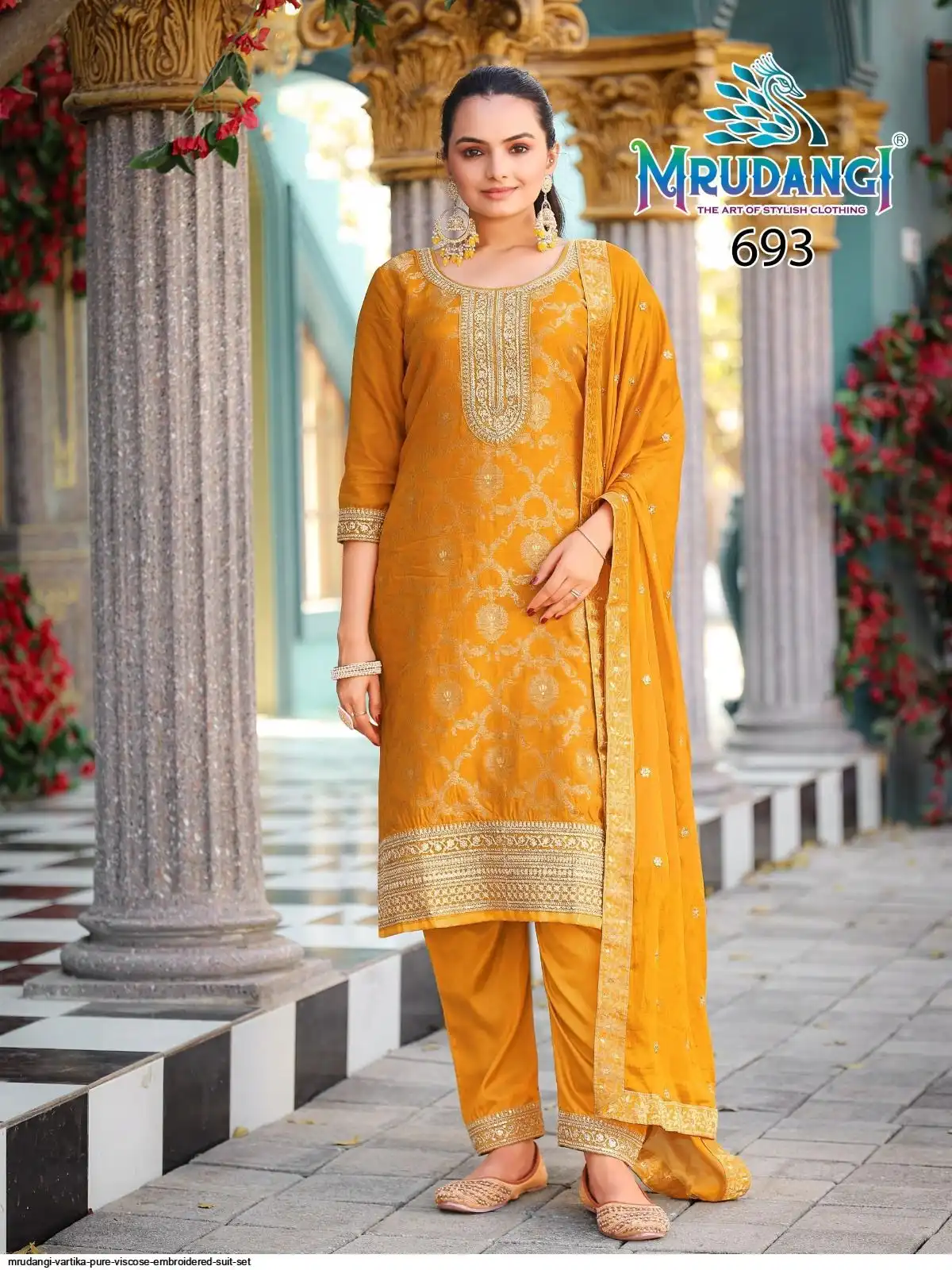 MRUDANGI VARTIKA PURE VISCOSE EMBROIDERED SUIT SET 693