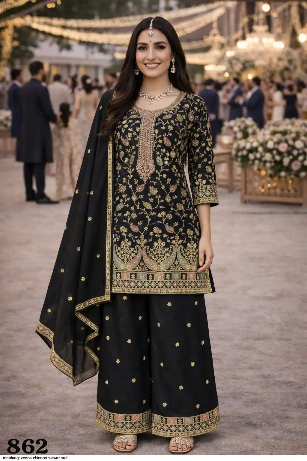 MRUDANGI VEENA CHINNON SALWAR SUIT 862