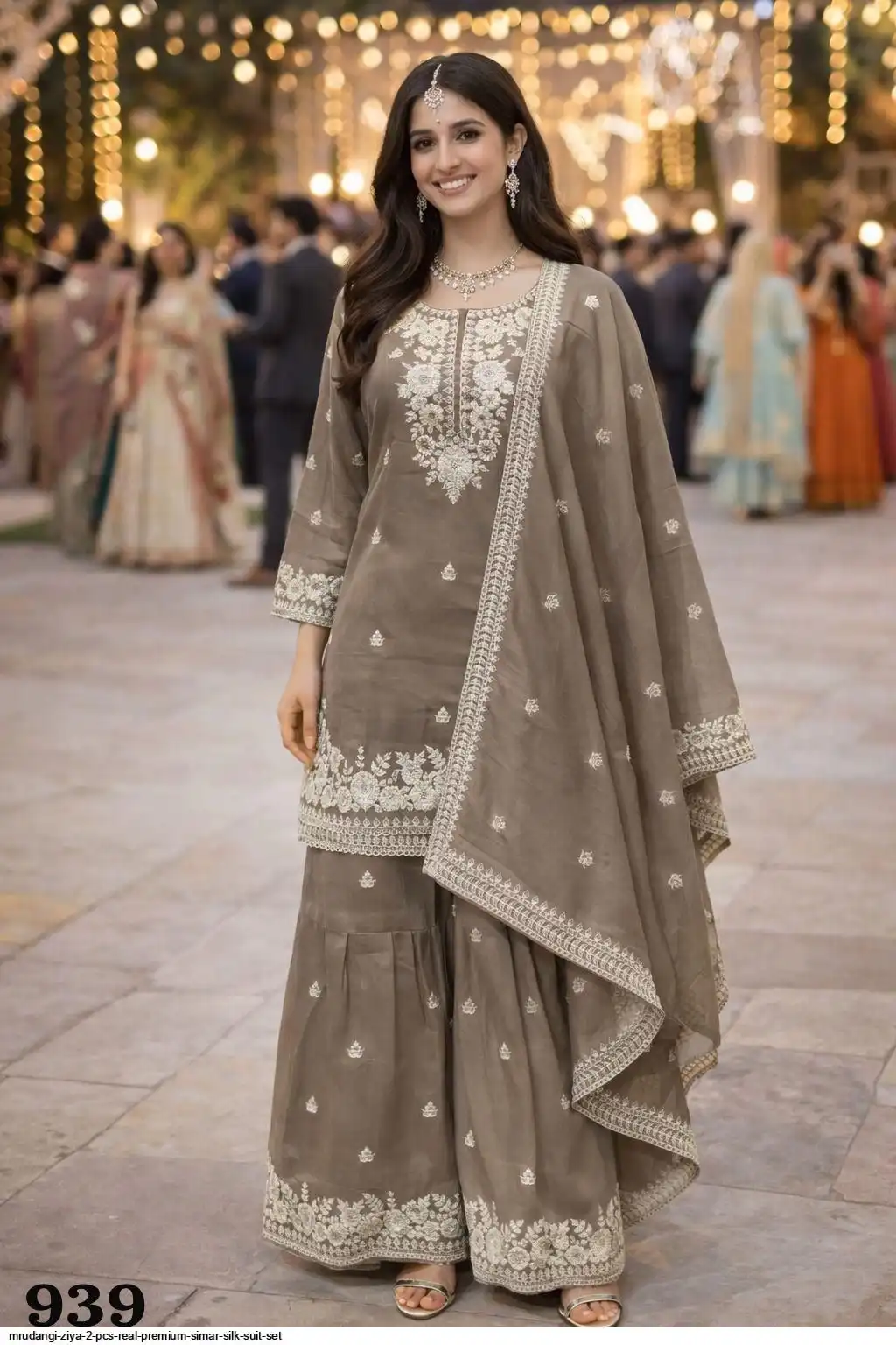 MRUDANGI ZIYA 2 PCS REAL PREMIUM SIMAR SILK SHARARA SUIT 939