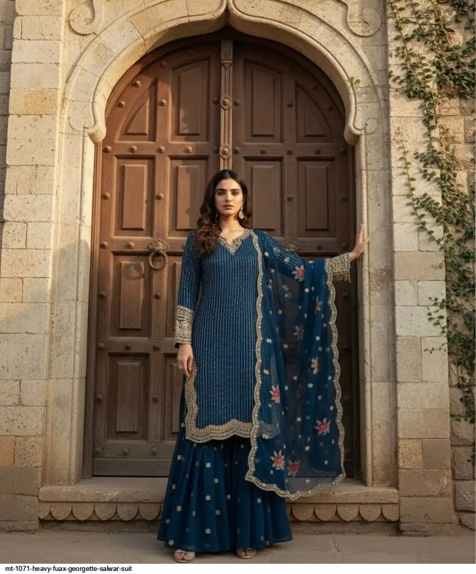 MT 1071 HEAVY FUAX GEORGETTE SALWAR SUIT 1