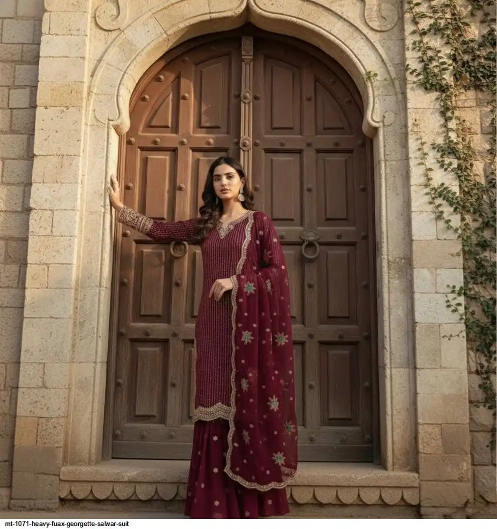 MT 1071 HEAVY FUAX GEORGETTE SALWAR SUIT 2