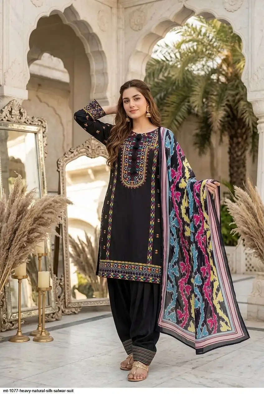 MT 1077 HEAVY NATURAL SILK SALWAR SUIT 3