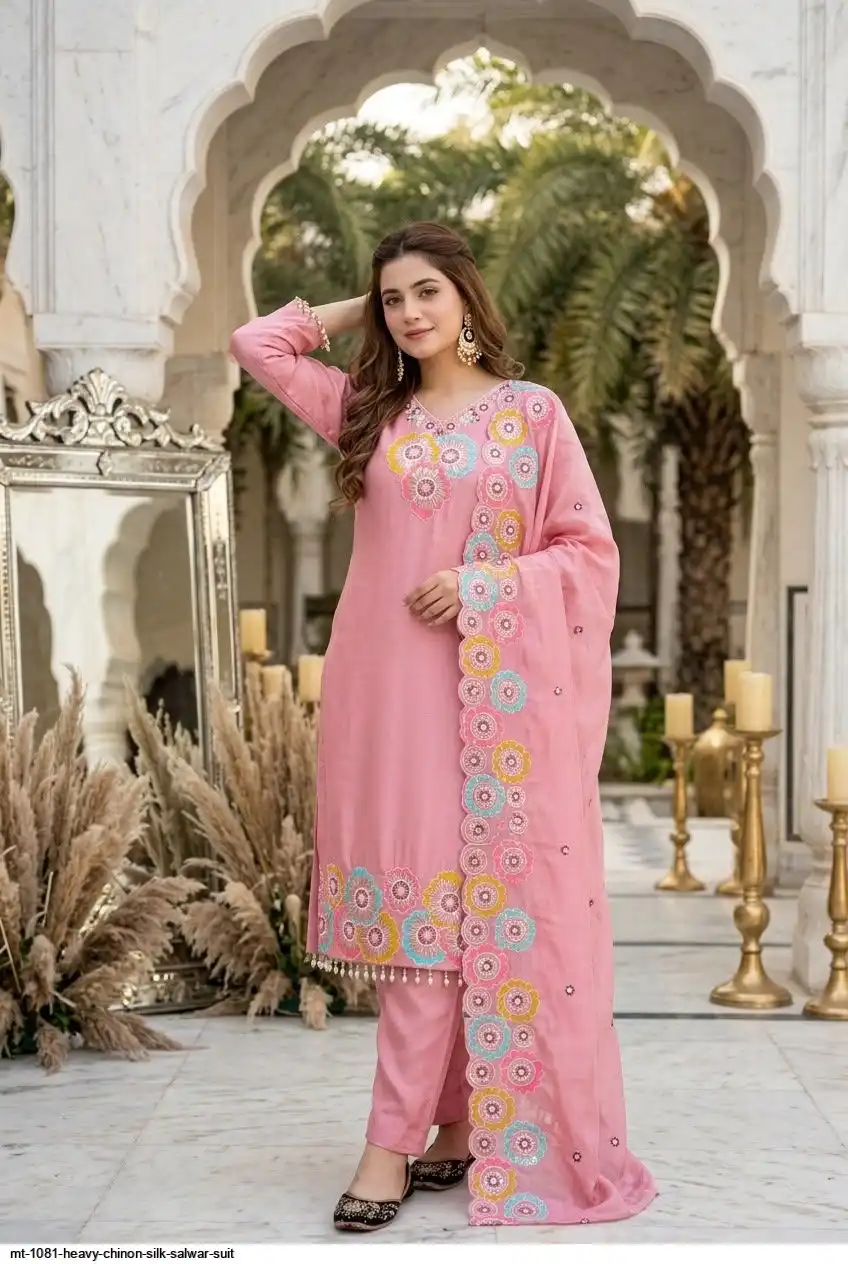MT 1081 HEAVY CHINON SILK SALWAR SUIT 1