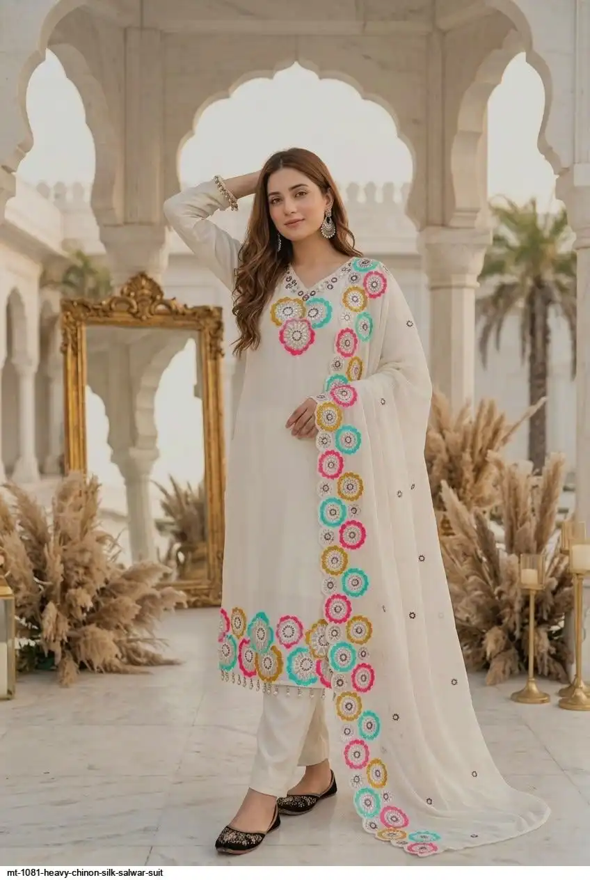 MT 1081 HEAVY CHINON SILK SALWAR SUIT 2