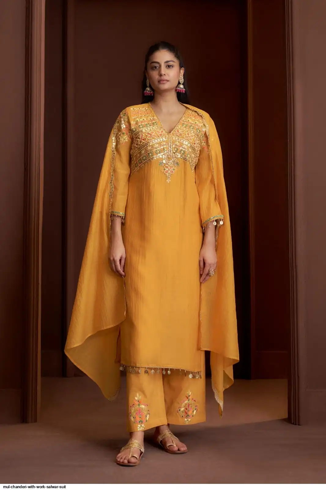 MUL CHANDERI WITH WORK SALWAR SUIT B