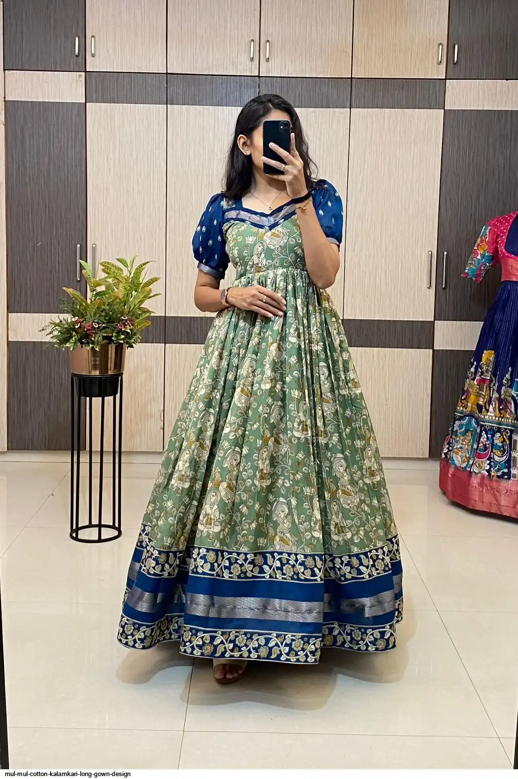 kalamkari cotton dress designs Sanchi Dual Print Kalamkari Print Dress Discover Ethnic Elegance