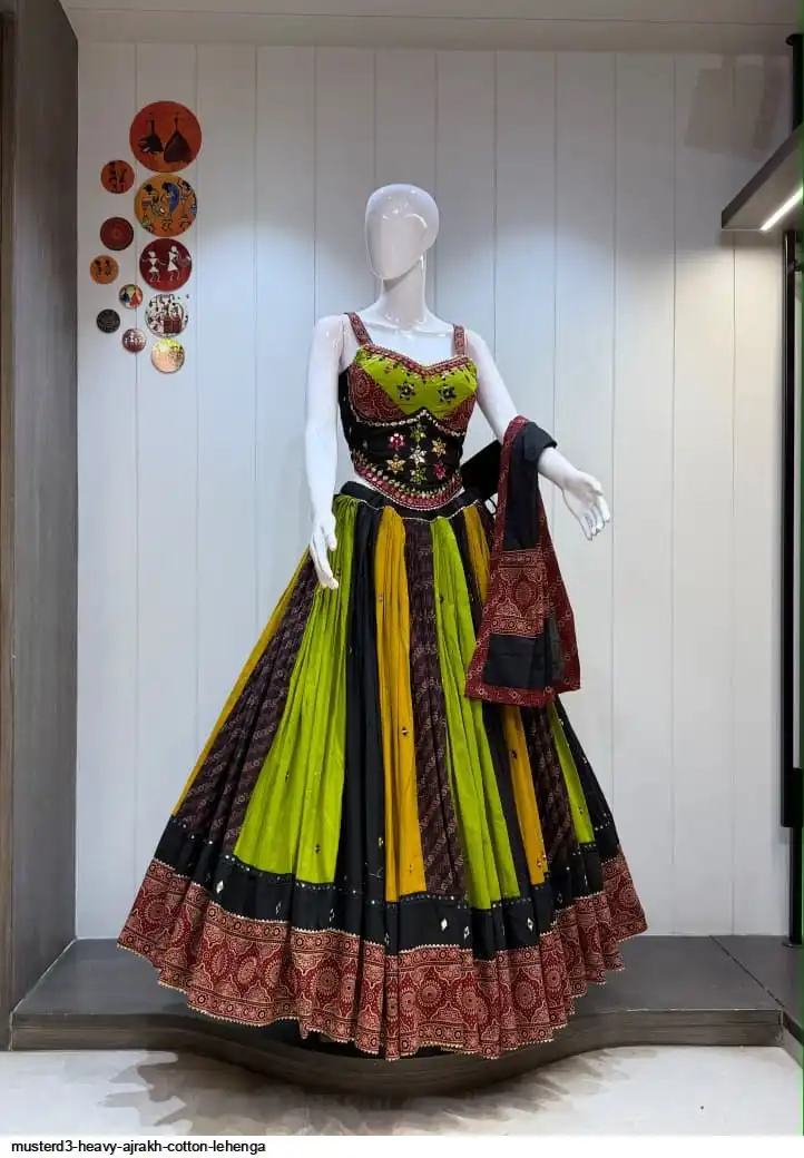 MUSTERD3 HEAVY AJRAKH COTTON LEHENGA 1