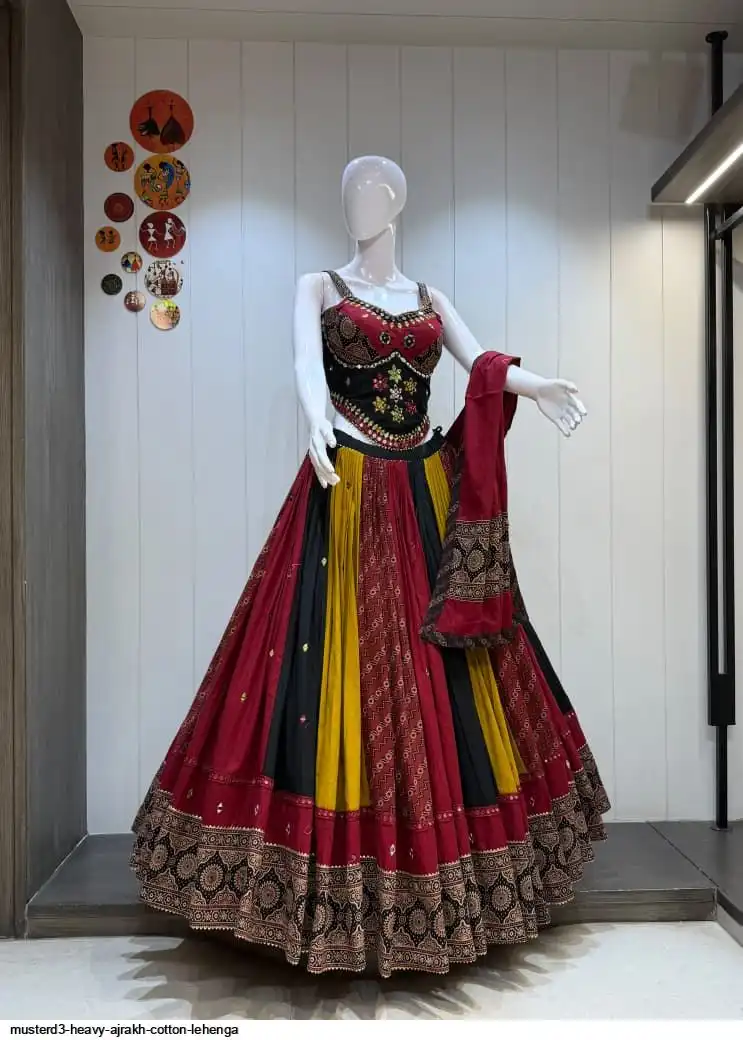 MUSTERD3 HEAVY AJRAKH COTTON LEHENGA 2