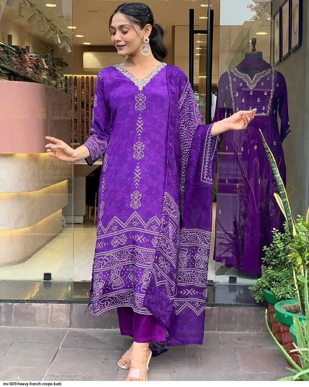 MV 609 HEAVY FRENCH CREPE KURTI 1