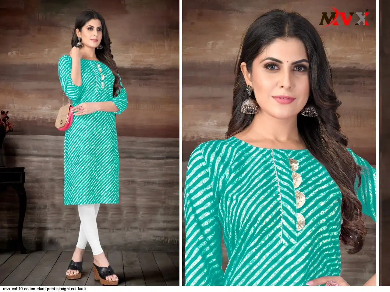 MVX VOL 10 COTTON EKART PRINT STRAIGHT CUT KURTI G