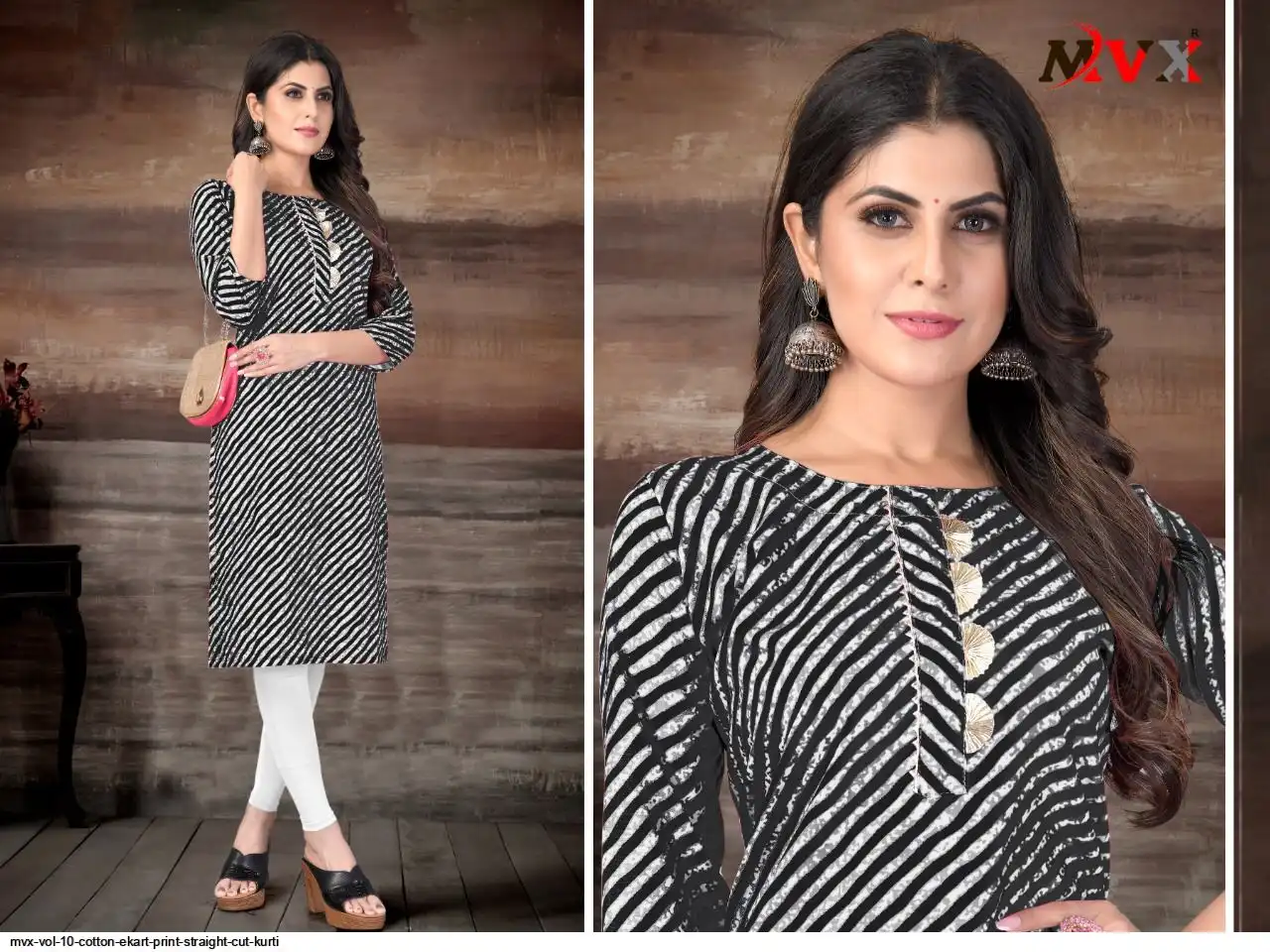 MVX VOL 10 COTTON EKART PRINT STRAIGHT CUT KURTI F
