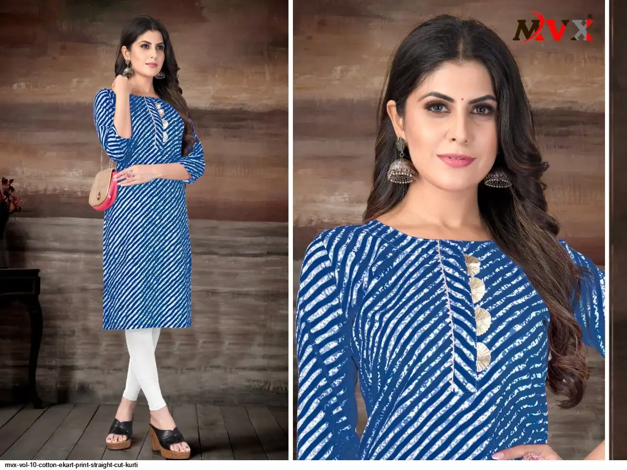 MVX VOL 10 COTTON EKART PRINT STRAIGHT CUT KURTI E