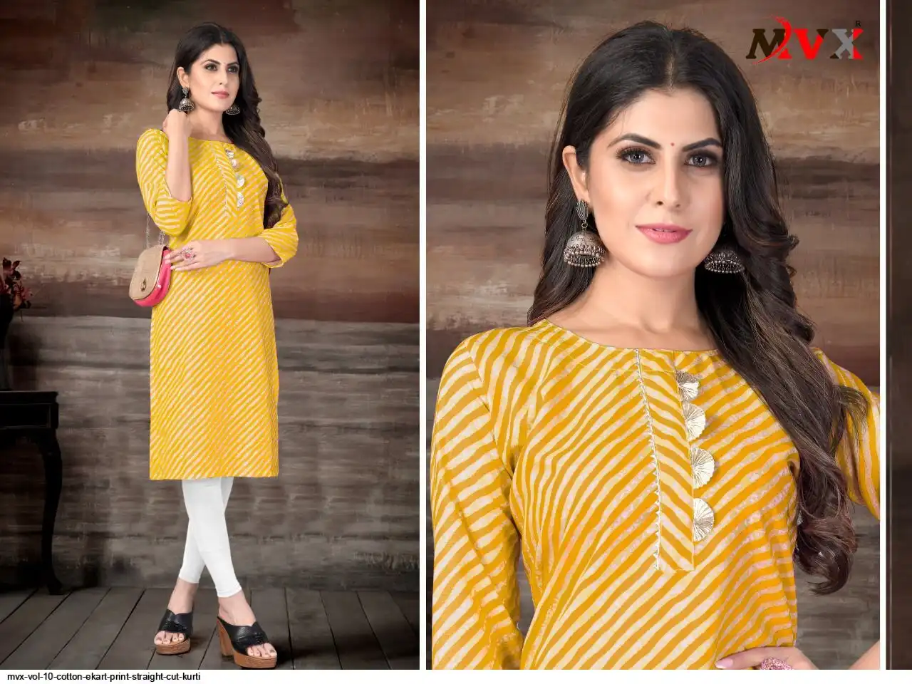 MVX VOL 10 COTTON EKART PRINT STRAIGHT CUT KURTI A