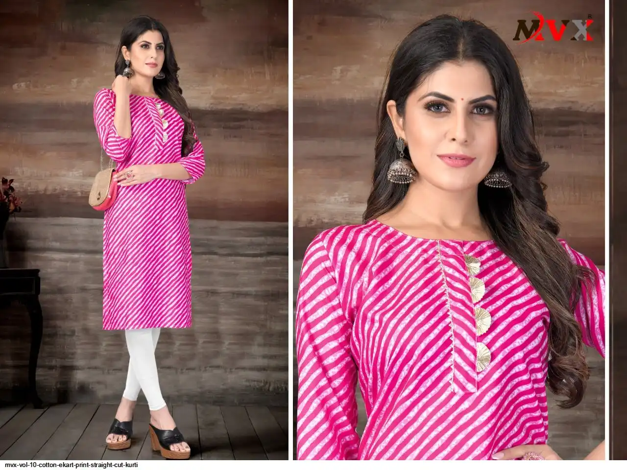MVX VOL 10 COTTON EKART PRINT STRAIGHT CUT KURTI D