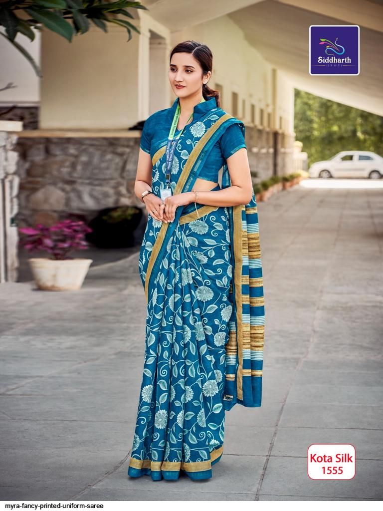 Wt 02 Pure Cotton Uniform Cotton Designer Saree Collection Catalog