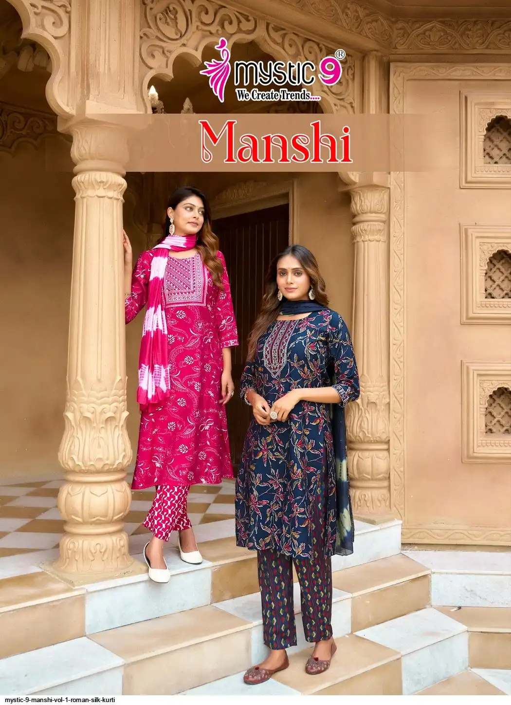MYSTIC 9 MANSHI VOL 1 ROMAN SILK KURTI