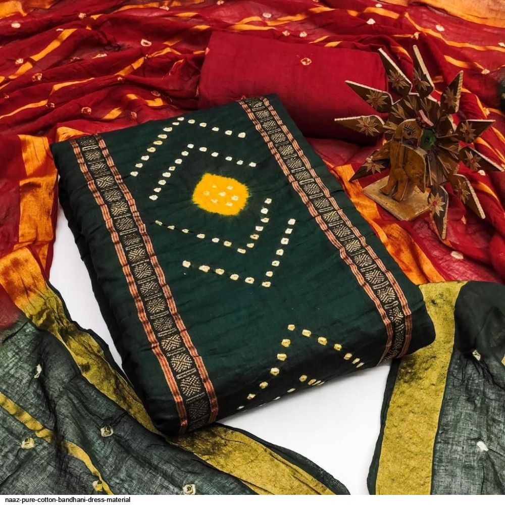 GiTAGGED® Jamnagari Bandhani Salwar Suit Dress Material