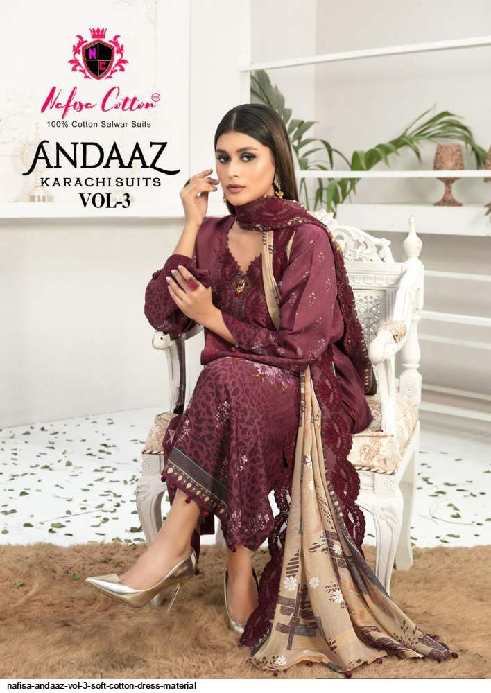 nafisa andaaz vol 3 soft cotton dress material 264