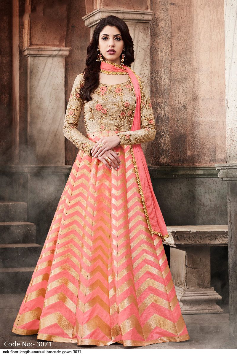 NAK Floor Length Anarkali Brocade gown 3071