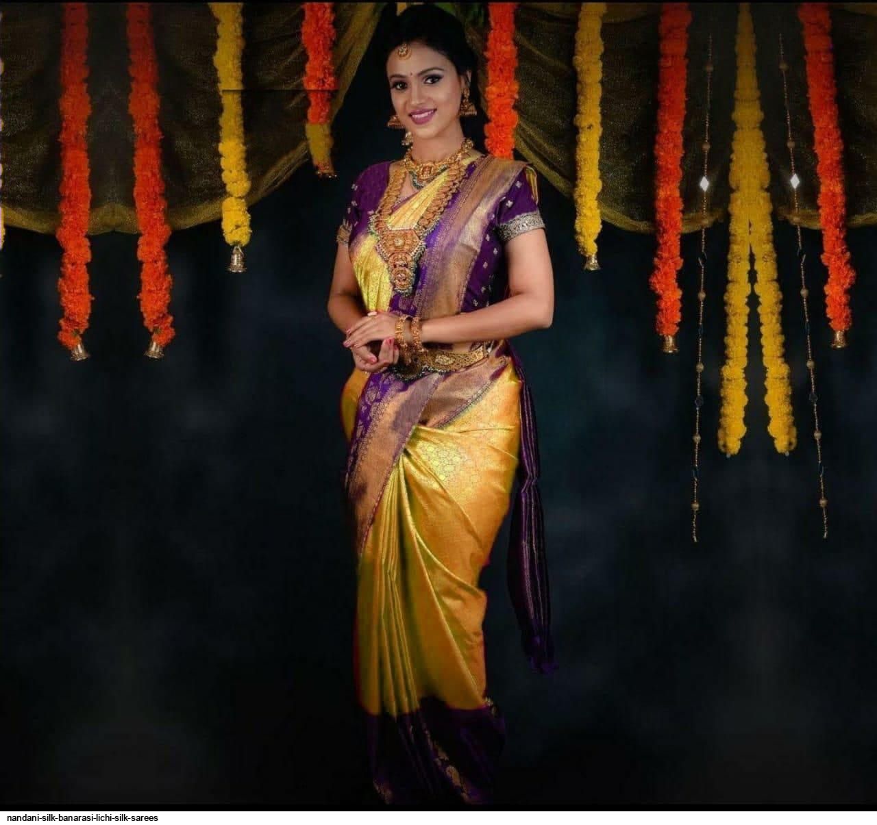 NANDANI SILK BANARASI LICHI SILK SAREES B
