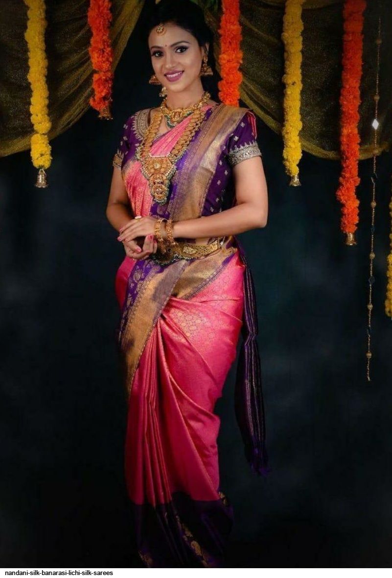 NANDANI SILK BANARASI LICHI SILK SAREES A