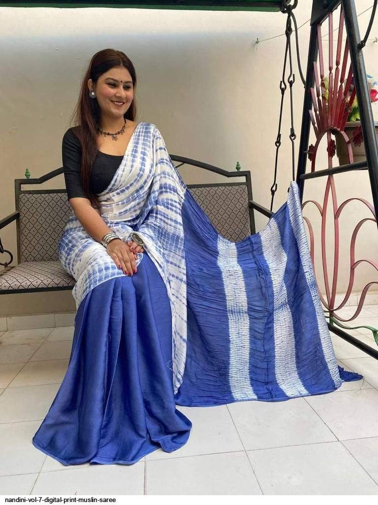 Blue Handwoven Jamdani Muslin Cotton Silk Saree – Beatitude