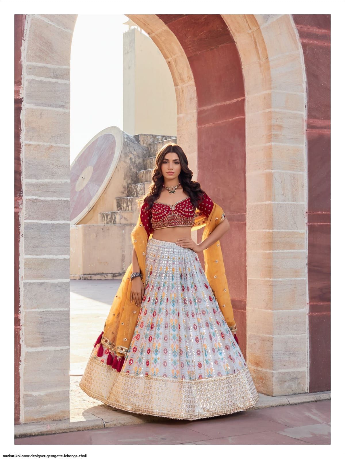 navkar koi noor designer georgette lehenga choli