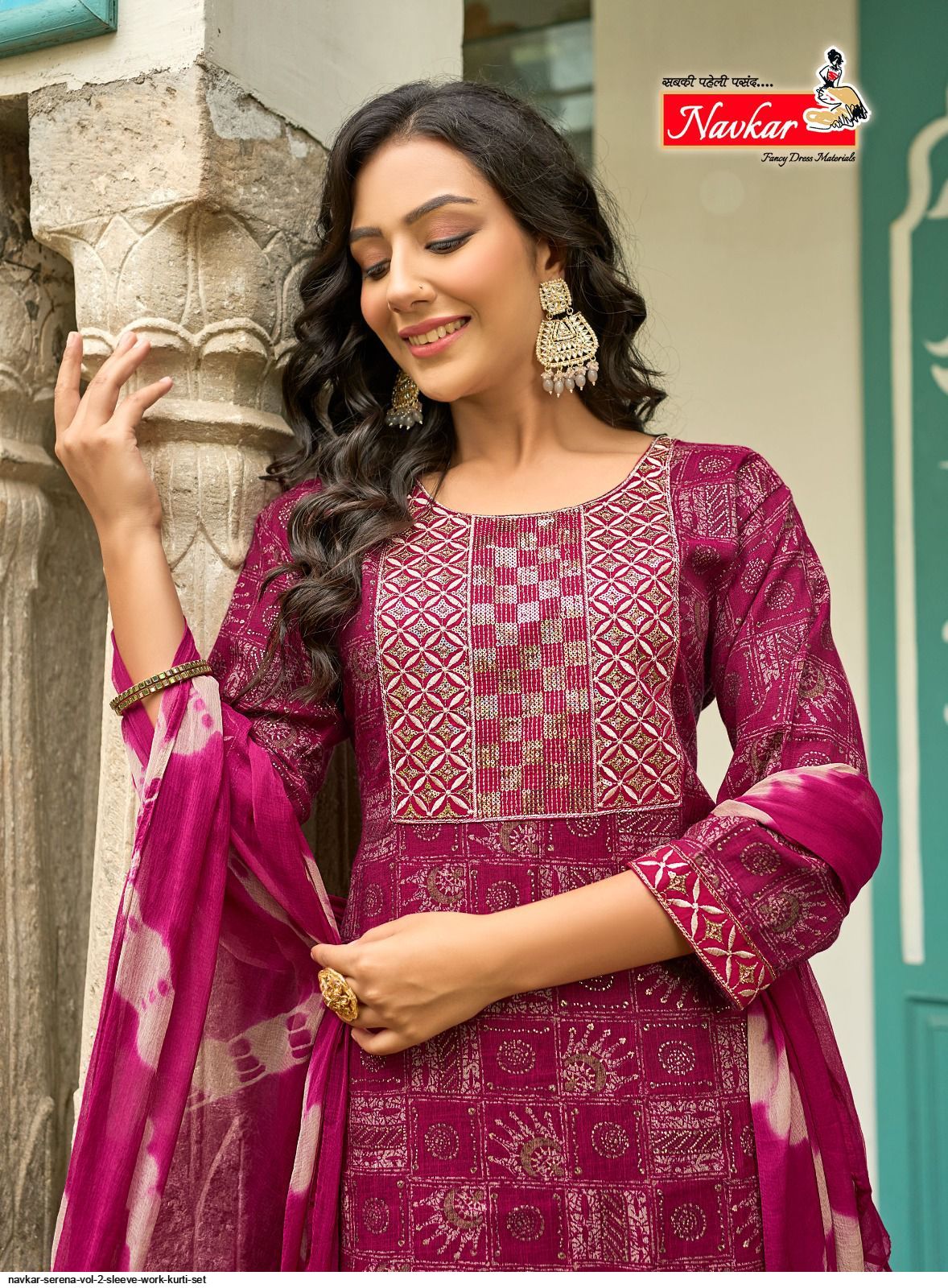 NAVKAR SERENA VOL 2 SLEEVE WORK KURTI SET