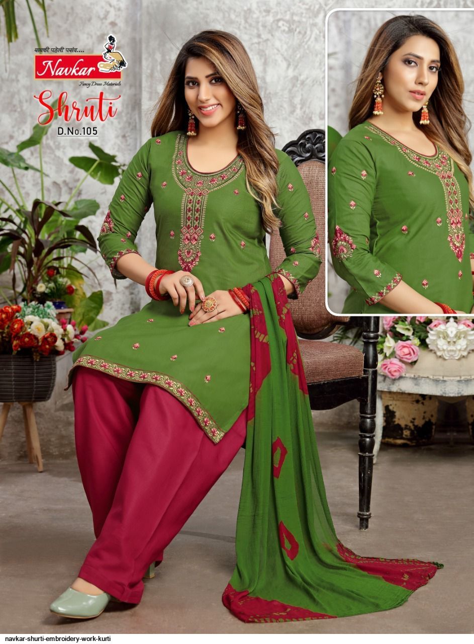 NAVKAR SHURTI Embroidery Work kurti