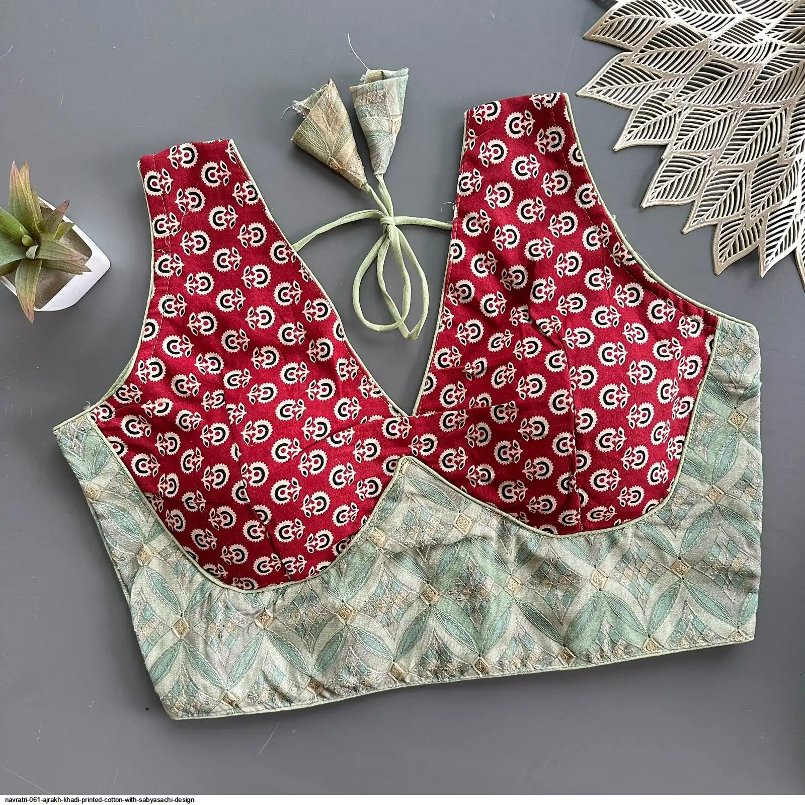 NAVRATRI 061 AJRAKH KHADI PRINTED COTTON WITH SABYASACHI DESIGN 4