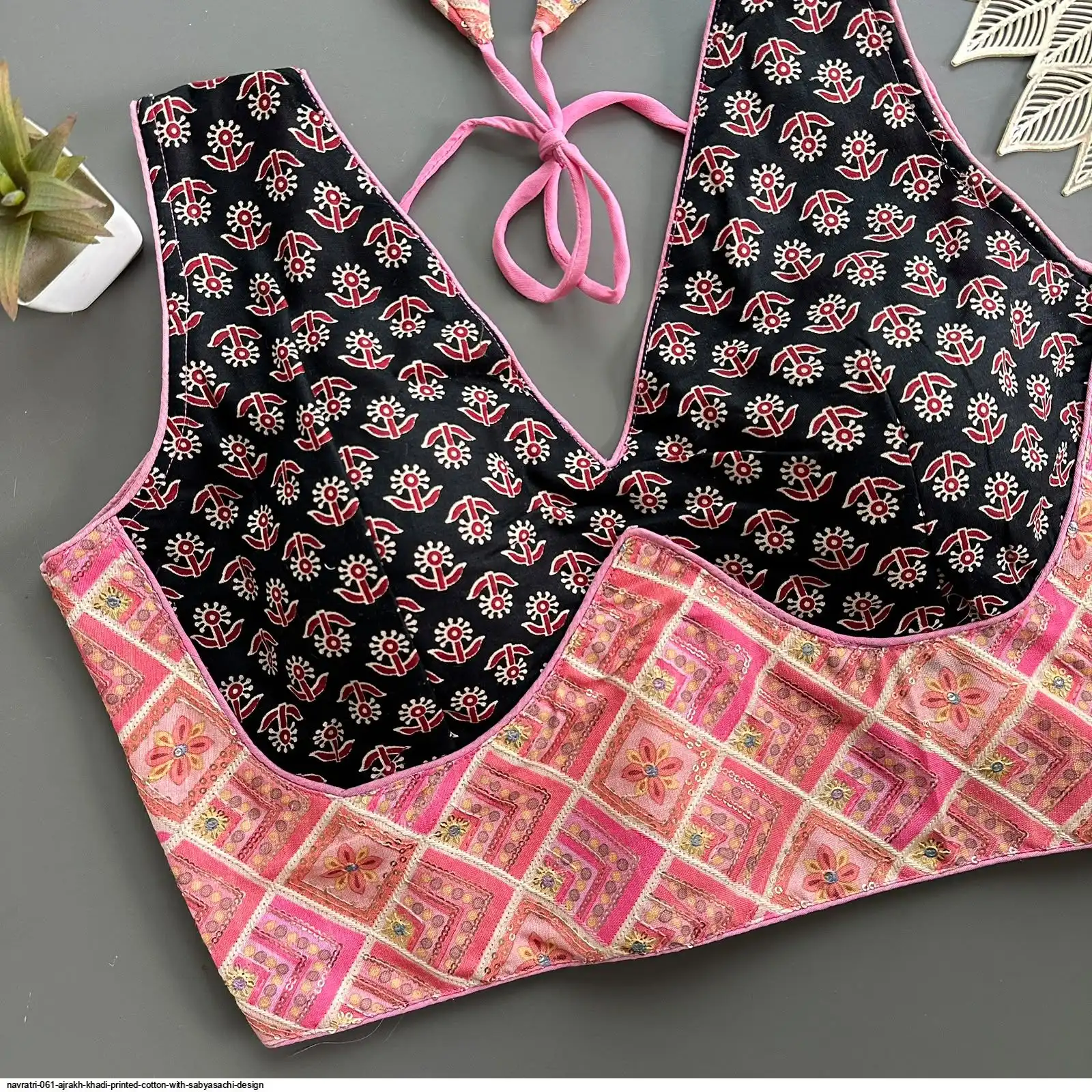 NAVRATRI 061 AJRAKH KHADI PRINTED COTTON WITH SABYASACHI DESIGN 5