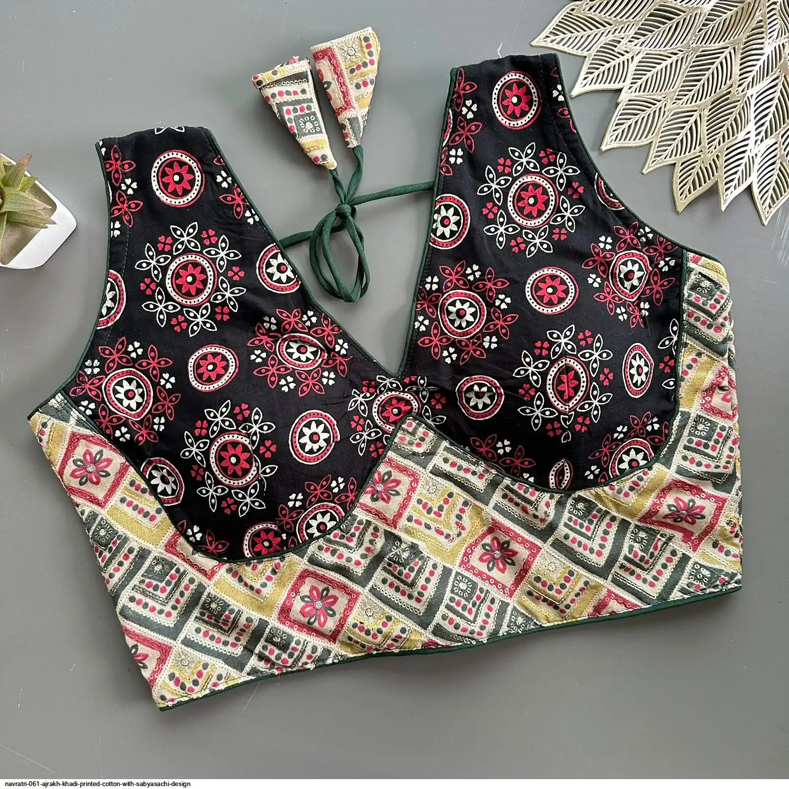 NAVRATRI 061 AJRAKH KHADI PRINTED COTTON WITH SABYASACHI DESIGN 14