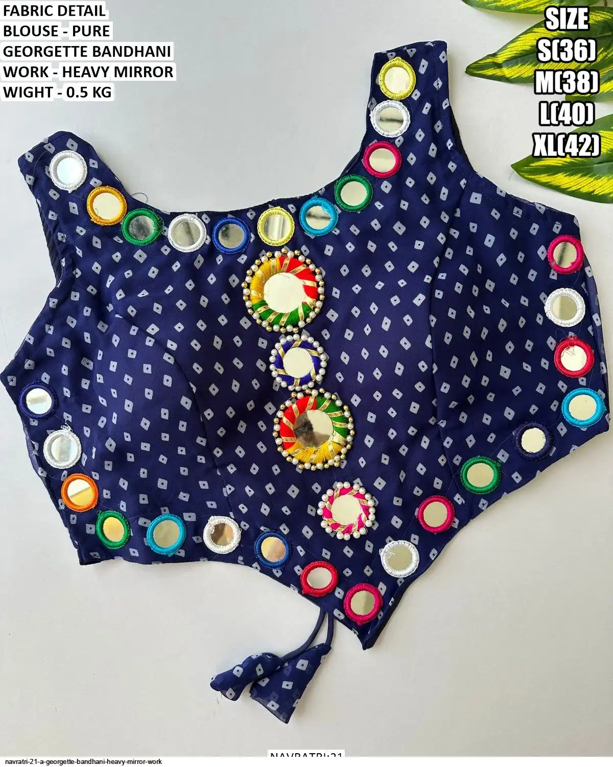 NAVRATRI 21 A GEORGETTE BANDHANI HEAVY MIRROR WORK F