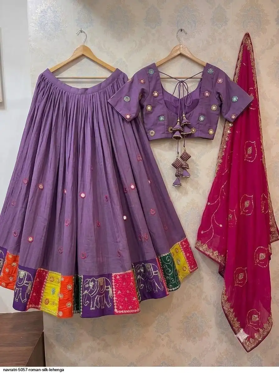 NAVRATRI 5057 ROMAN SILK LEHENGA 2