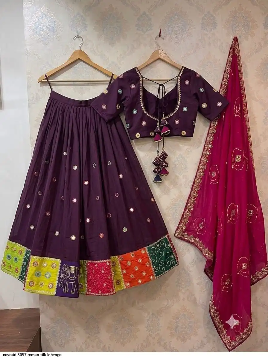 NAVRATRI 5057 ROMAN SILK LEHENGA 3