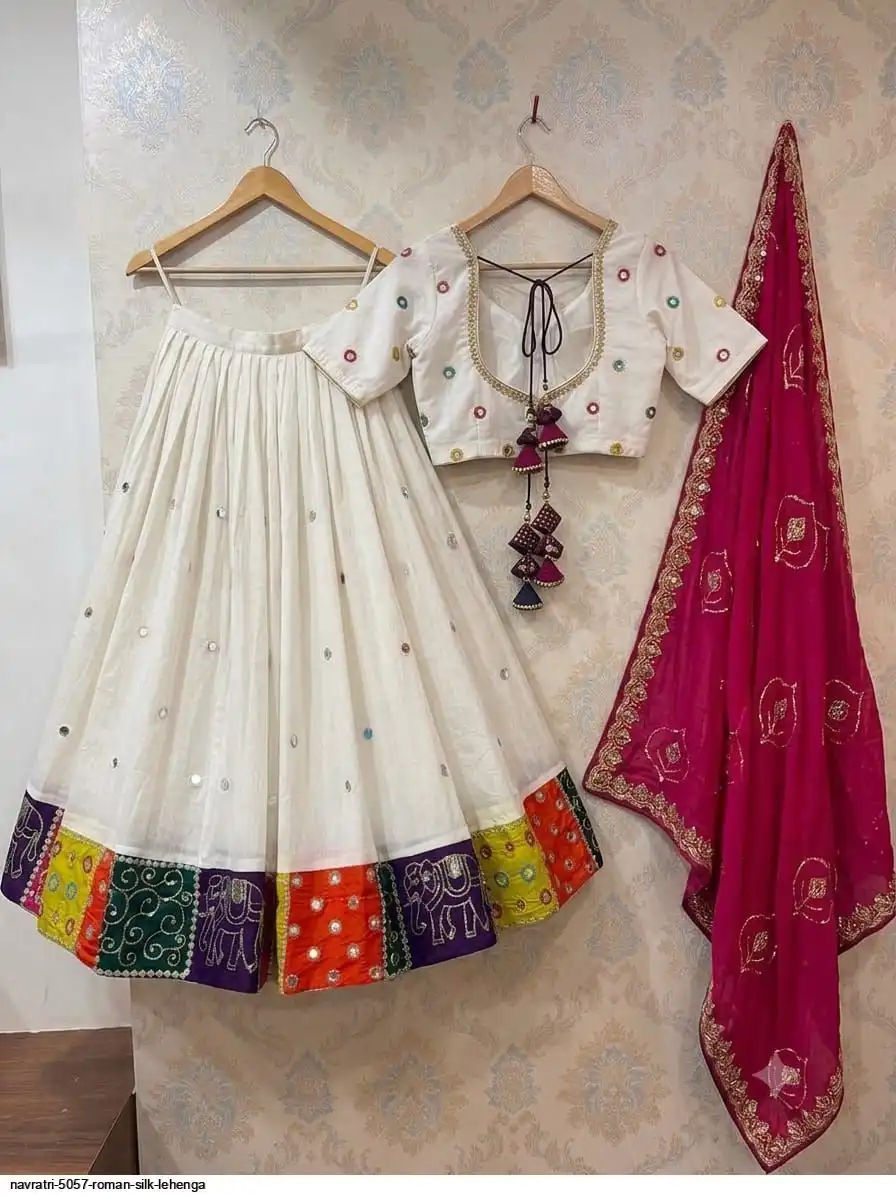 NAVRATRI 5057 ROMAN SILK LEHENGA 4